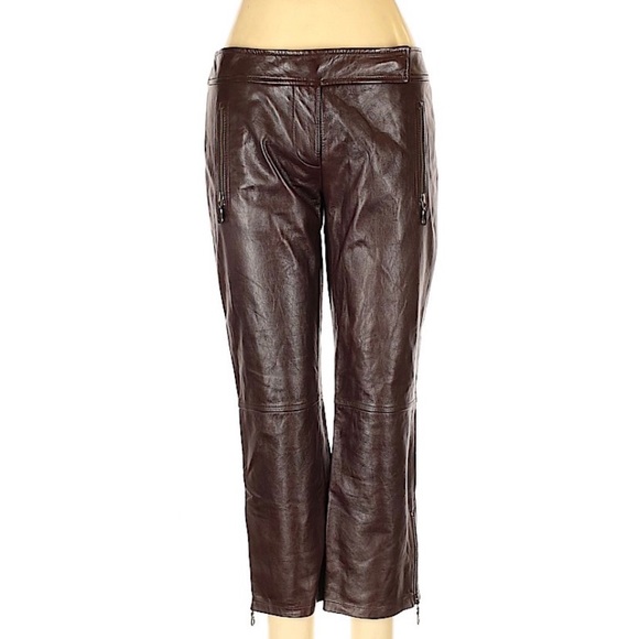 Laundry By Shelli Segal Pants - LAUNDRY by SHELLI SHEGAL 4 brown soft leather capri pants in excellent condition